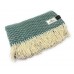 100% Wool Blanket/Throw/Rug Green & Cream Checkered Design